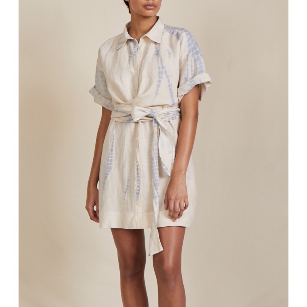 Apiece Apart Shibori Nicoya Wrap Tie Dye Mini Dress - XS